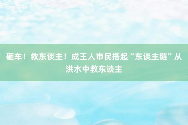 砸车！救东谈主！成王人市民搭起“东谈主链”从洪水中救东谈主