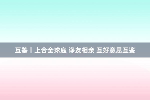 互鉴丨上合全球庭 诤友相亲 互好意思互鉴