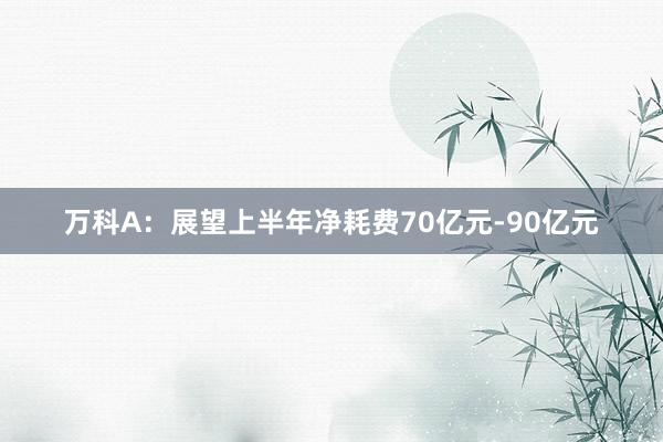 万科A：展望上半年净耗费70亿元-90亿元