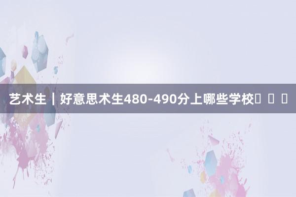 艺术生｜好意思术生480-490分上哪些学校❓❗️