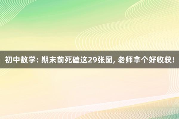 初中数学: 期末前死磕这29张图, 老师拿个好收获!