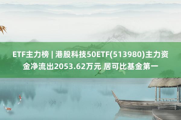 ETF主力榜 | 港股科技50ETF(513980)主力资金净流出2053.62万元 居可比基金第一