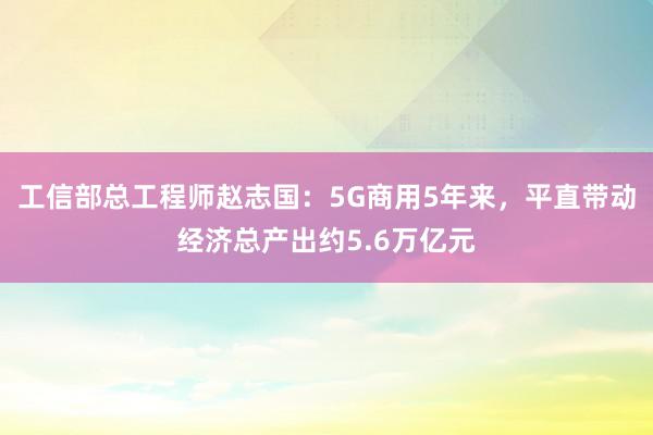 工信部总工程师赵志国：5G商用5年来，平直带动经济总产出约5.6万亿元