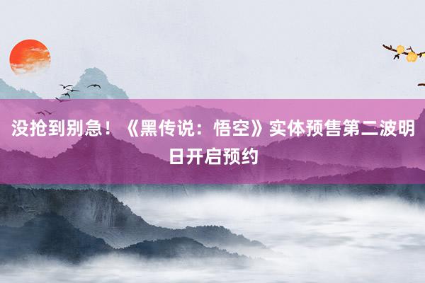 没抢到别急！《黑传说：悟空》实体预售第二波明日开启预约